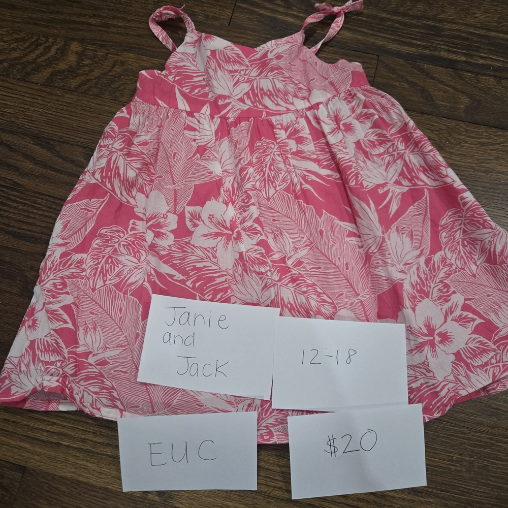 Janie and Jack Pink Tropical Dress